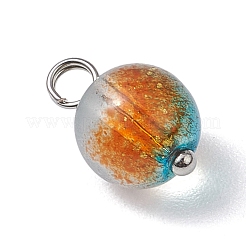 丸いチャーム  真鍮ボールヘッドピンループ付き  プラチナ  12.5x8mm  穴：2.5mm&nbsp;PALLOY-JF03270-02
