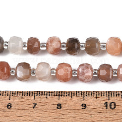 天然マルチムーンストーン ビーズ 連売り  シードビーズで  多面カット  ロンデル  7~8.5x5~7mm  穴：1mm  約22~28個/連  7.09~7.87インチ（18~20cm）&nbsp;G-N327-08A-08