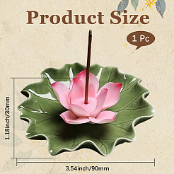 Lotus Leaf & Lotus Flower Porcelain Incense Burners&nbsp;DJEW-CN0001-38B