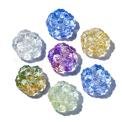 100個の手作りランプワークビーズ  花  ミックスカラー  15x15x7mm  穴：1.4mm&nbsp;LAMP-CJ0001-85