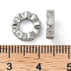 Brass Clear Cubic Zirconia Linking Rings&nbsp;KK-U045-10P