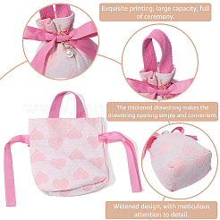 Heart Print Cloth Jewelry Drawstring Gift Bags&nbsp;ABAG-WH20015-11