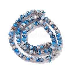 Dyed Natural Sesame Jasper/Kiwi Jasper Rondelle Beads Strands&nbsp;G-E316-A02