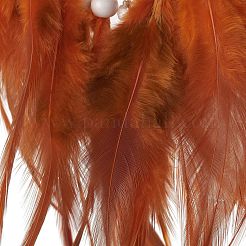 Iron Gemstone Woven Web/Net with Feather Pendant Decorations&nbsp;AJEW-A047-01