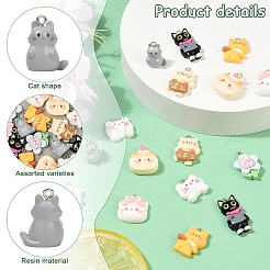 16Pcs 8 Styles Opaque Resin Pendants&nbsp;RESI-YW0003-17