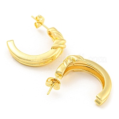 Rack Plating Brass Arch Stud Earrings&nbsp;EJEW-A028-45G