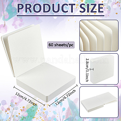 ポータブルアート描画スケッチブック1冊  正方形  ホワイト  120x120x28mm  60枚/枚&nbsp;OFST-BC0001-07A