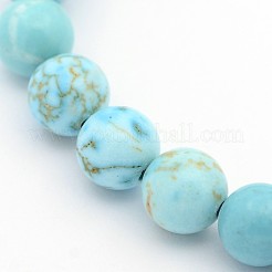 Mixed Size Synthetic Turquoise Round Bead Strands&nbsp;TURQ-X0002