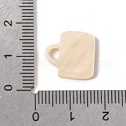 印刷されたアクリルパーツ  笑顔のチャーム付きカップ  パパイヤホイップ  14x15x3mm  穴：4x3mm&nbsp;FIND-H021-04