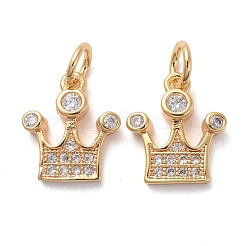 Brass Micro Pave Clear Cubic Zirconia Charms&nbsp;KK-I658-17
