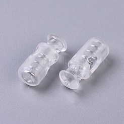 透明プラスチックスプリングコードロック  巾着衣類用  靴ひも  バッグ  透明  8x20x8mm  穴：4mm&nbsp;KY-WH0020-15A