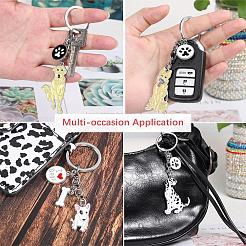 Wewaysmile 犬用キーホルダー 車用キーホルダー ペット用ペンダント キーリング 可愛い犬用キーリング ポータブル メタルキーホルダー ペット愛好家へのギフト 誕生日 子犬テーマ パーティー用品 (ラブラドール)  プラチナ  11.75x2.9cm&nbsp;JX806A