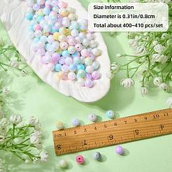 不透明アクリルビーズ 115g  ラウンド  ABカラー  ツートン  ミックスカラー  8mm&nbsp;OACR-SZ0001-65A