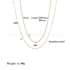 304 Stainless Steel Double Layer Necklaces&nbsp;BI6210-1