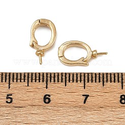 楕円形の真鍮製ツイスター留め金  カドミウムフリー＆鉛フリー  片穴パーツ用  24KGP本金メッキ  13x7x2mm  ピン：0.7mm&nbsp;KK-P310-06G