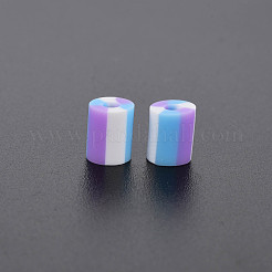 固定混合3スタイル手作りポリマークレイビーズ  コラム  ミックスカラー  5x3.5~7mm  穴：1.8mm&nbsp;CLAY-S096-012G