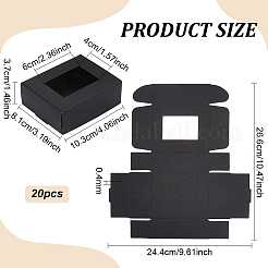 厚紙製キャンディギフトボックス  ウェディングキャンディパッケージ用品  長方形  ブラック  8.1x10.3x3.7cm&nbsp;CON-WH0086-139A