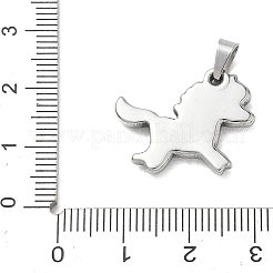 304ステンレスペンダント  ユニコーンチャーム  プラチナ  18x22x3mm  穴：5.5x3.5mm  適合：0.5mm。&nbsp;STAS-B141-01B-P