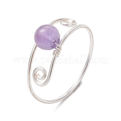 7Pcs 7 Styles Chakra Round Natural & Synthetic Gemstone Finger Rings&nbsp;RJEW-JR00747