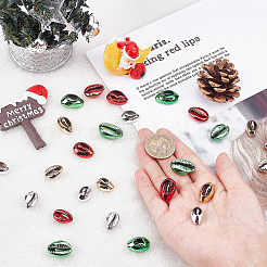 48Pcs 4 Colors Electroplated Cowrie Shell Beads&nbsp;BSHE-CA0001-02