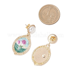 3 Pairs Alloy Enamel Dangle Stud Earrings&nbsp;EJEW-JE06677