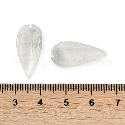 天然石翡翠ペンダント  彫刻された葉のチャーム  22.5x10.5x2.5mm  穴：1.2mm&nbsp;G-Z065-04