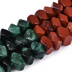 Natural Fuchsite & Red Jasper & Rainbow Moonstone Beads Strands&nbsp;G-T144-16B-01