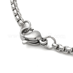 201 Stainless Steel Box Chain Saint Benedict Medal Pendant Necklaces for Women&nbsp;NJEW-M008-01P