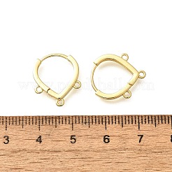 真鍮製スタッドピアスパーツ  カドミウムフリー＆ニッケルフリー＆鉛フリー  ふるいリングのセッティング  18KGP本金メッキ  16.5x14x2mm  穴：1.2mm  ピン：0.8mm&nbsp;LS-KK-Q035-08G