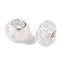 Transparent Resin Rondelle European Beads&nbsp;RESI-S023-01