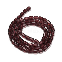 透明ガラスビーズ連売り  ファセットバレル  ココナッツブラウン  5~6x4mm  穴：1mm  約78~81個/連  15.94''~18.82''（40.5~47.8センチメートル）&nbsp;GLAA-G112-05D