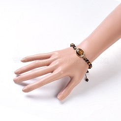 Natural Tiger Eye Braided Bead Bracelets&nbsp;BJEW-JB04210-03