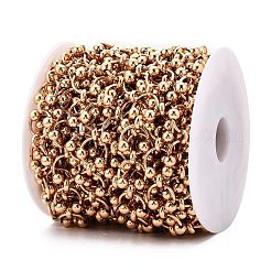鉄製丸リングリンクチェーン  溶接されていない  スプールで  ライトゴールド  14x1.5mm  リンク：7x2.5mm  ボール：6mm  約32.81フィート（10m）/ロール&nbsp;CH-T005-01KCG