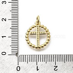 Brass Micro Pave Cubic Zirconia Pendants&nbsp;KK-P295-26G