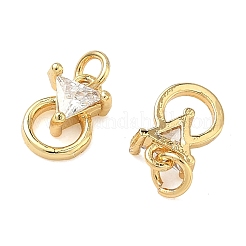 Brass Pave Cubic Zirconia Pendants&nbsp;KK-A291-18G