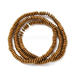 電気非磁性ヘマタイトビーズ連売り  ディスク  黄金メッキ  4x1.5~2mm  穴：1mm  約250~252個/連  15.98''（40.6センチメートル）&nbsp;G-P571-B01-01D