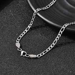 3.8MM 304 Stainless Steel Figaro Chain Necklaces for Women&nbsp;LS-NJEW-B134-02B-P