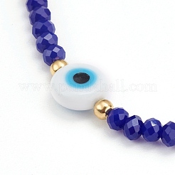 Faceted Glass Beaded Stretch Bracelets&nbsp;BJEW-JB05985-02