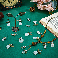 48個 6スタイル アクリル&合金ペンダント  エンジェルチャーム  アンティークブロンズ  23~34mm  穴：3mm  8個/スタイル&nbsp;PALLOY-PH01800-02