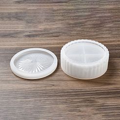 フラット ラウンド diy シリコーン多層収納ボックス金型  レジン型  UVレジン用  エポキシ樹脂ジュエリー作り  ホワイト  125x44mm  内径：104.5mm&nbsp;LS-DIY-G079-24