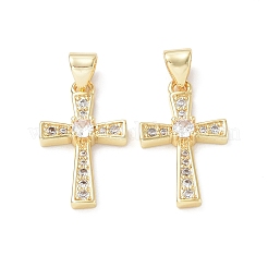 Eco-Friendly Rack Plating Brass Micro Pave Cubic Zirconia Pendants&nbsp;KK-F845-30G