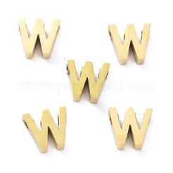イオンプレーティング（IP）304ステンレススチールチャーム  アルファベット  ゴールドカラー  文字.w  8x8.5x3mm  穴：1.8mm&nbsp;STAS-K216-41W-G