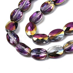 電気メッキガラスビーズセット  オーバル  ミックスカラー  8.5x6x4mm  穴：1mm  約71~72個/連  23.23インチ〜24.01インチ（59~61cm）&nbsp;EGLA-N002-07