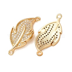 Brass Micro Pave Clear Cubic Zirconia Connector Charms&nbsp;CU-CBA4579-13G