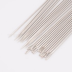 炭素鋼ミシン針  ダーニング針  プラチナ  66x0.8mm  穴：0.6mm&nbsp;E252-5