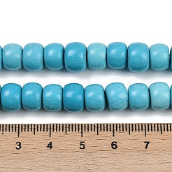 合成ターコイズビーズ連売り  染め  ロンデル  ディープスカイブルー  8.5~9.5x6.5mm  穴：0.6mm  約58個/連  15.04''~15.12''（38.2~38.4センチメートル）&nbsp;G-S397-C01-8x8