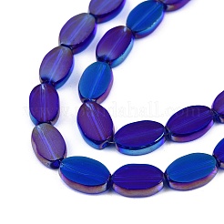 塗装透明ガラスビーズ連売り  オーバル  モーブ  10x6x3mm  穴：1mm  約54~60個/連  20.47~23.62''（52~60センチメートル）&nbsp;GLAA-E033-06C-01