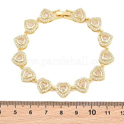 Brass Pave Cubic Zirconia Heart Tennis Bracelets for Women&nbsp;KK-CBA68DA-09G-01