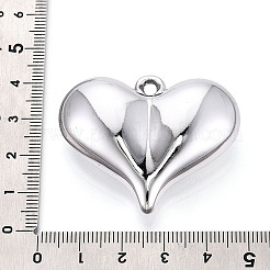アクリルパーツ  ハートチャーム  銀  35.5x44x14.5mm  穴：3.5mm&nbsp;OACR-T030-31B