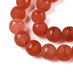 Frosted Natural White Jade Beads Strands&nbsp;G-T138-8mm-209G